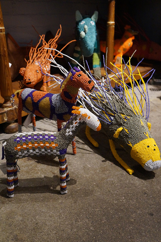 Beaded animals, $98 and up